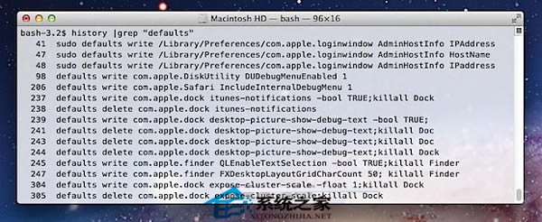 怎么查看MAC系统中使用过的Defaults 命令