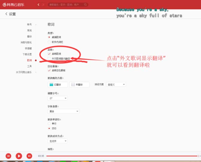 在网易云音乐中把歌词翻译成为中文的详细步骤_装机软件