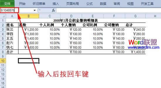 把Excel2010中剩余的单元格隐藏起来