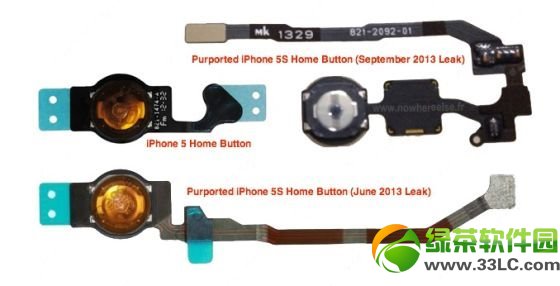 iphone5s home键指纹识别技巧获证实：Home键排线照曝光