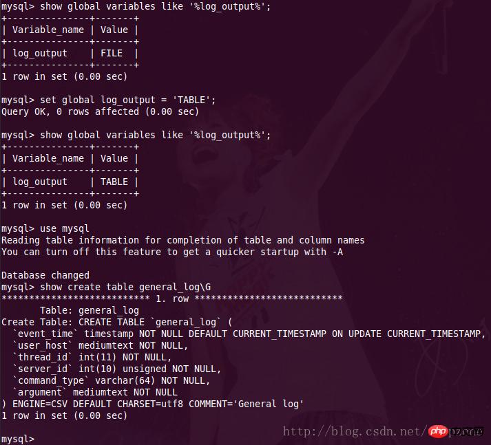 mysql general log ز