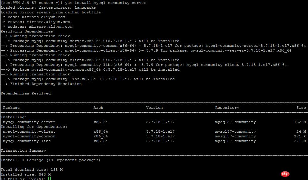 LinuxMySQL5.7.18 yumʽжصװͼ